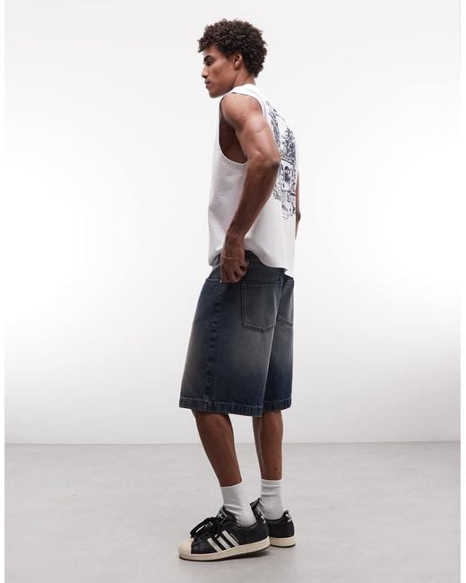 ASOS White Loose Denim Jorts for men