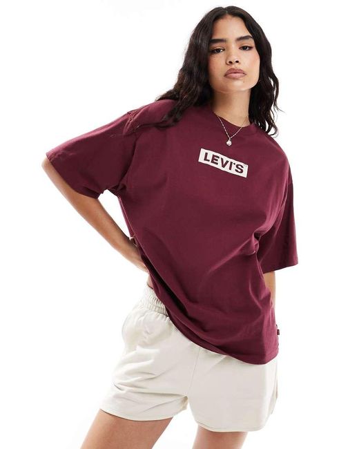 Levi's Red Short Stack Box Tab Logo Relaxed Fit T-Shirt