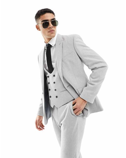 ASOS Gray Wedding Slim Suit Jacket for men