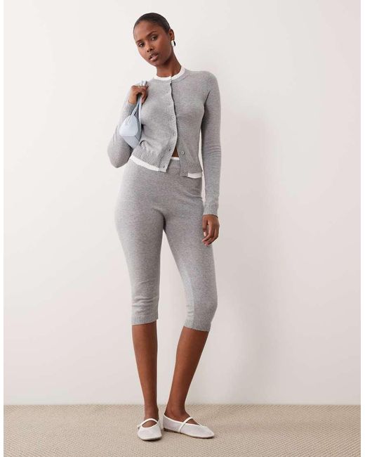 The Frolic Gray Exclusive Cotton Contrast Trim Button Through Cardigan