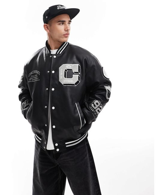 【BLACK】Faux leather varsity jkt IMG_6448_c4bf217f-27af-44bd-