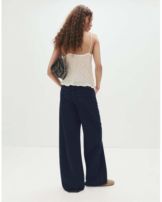 Jeans Larghi Oversize Indaco Scuro di Pull&Bear in Blue