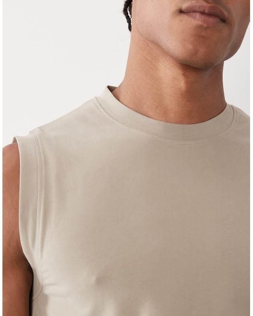 4505 Natural Shrunken Muscle Fit Cotton Tank With Quick Dry Finish for men