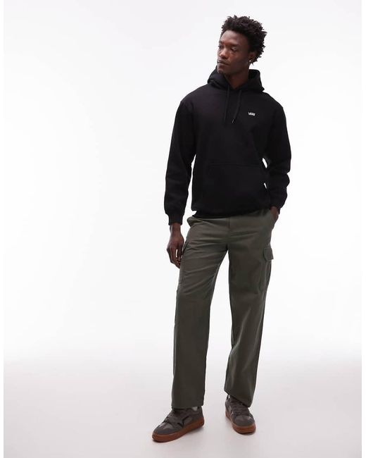 Sudadera Negra De Corte Suelto Con Capucha Y Logo En La Parte Izquierda Del Pecho De Vans de hombre de color Black