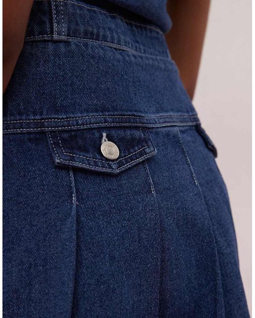 Reclaimed Vintage Pink Western Denim Pleated Mini Skirt Co-ord