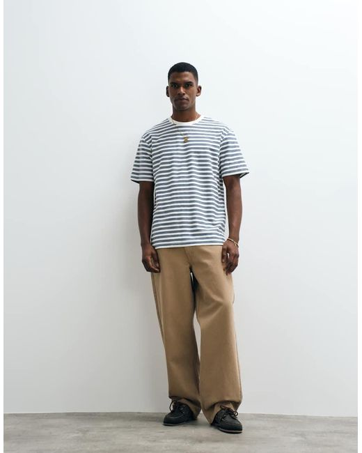 Only & Sons White Relaxed Fit T-shirt for men