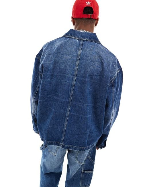 Weekday Blue Hill Co-ord Workwear Denim Jacket for men