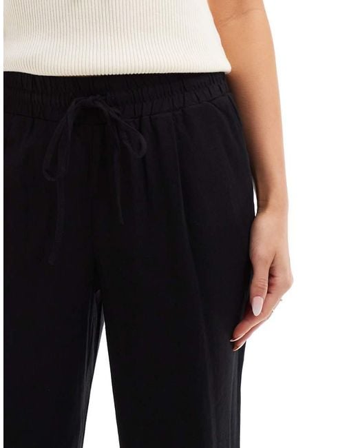 Vero Moda Blue Linen Blend Tapered Trousers