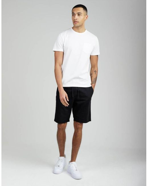 French Connection Blue Cotton-Linen Blend Drawstring Shorts for men