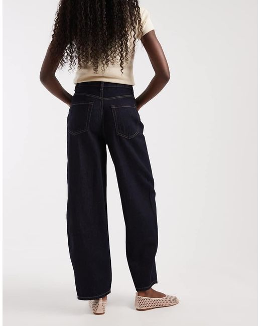 Vero Moda Blue Billie High Rise Barrel Leg Jeans