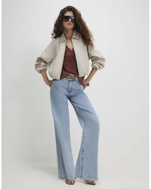 River Island Blue Zip Through Harrington Jacket