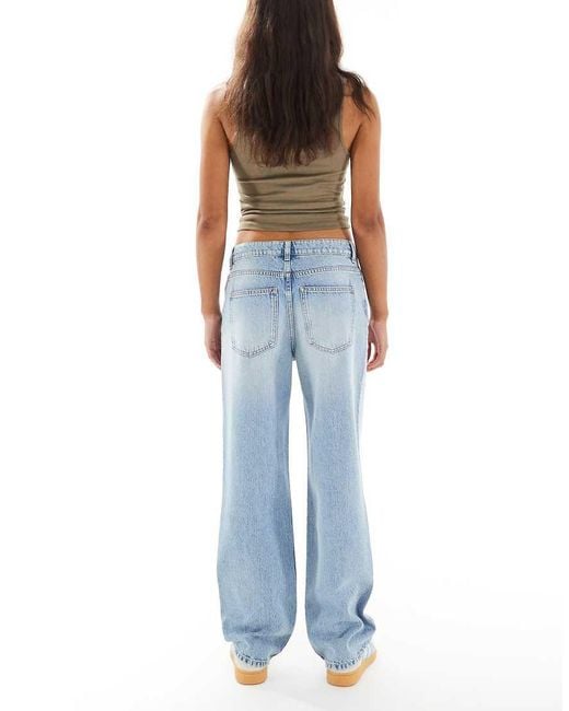 New Look Lange Jeans Met Rechte Pijpen in het Blue