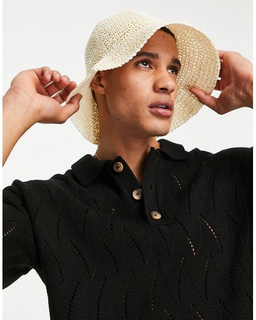ASOS Straw Bucket Hat for Men Lyst