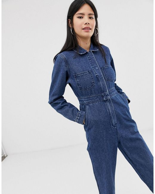 denim utility suit