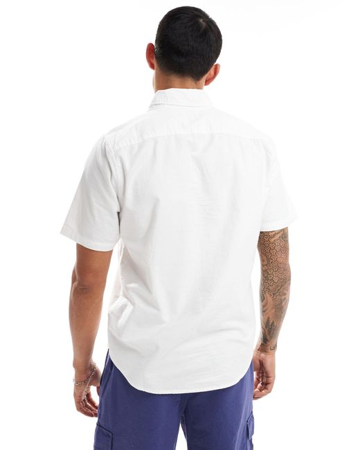 Abercrombie & Fitch – kurzärmliges oxford-hemd mit logo in Blue für Herren