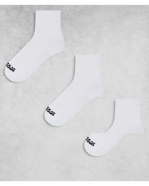 Pack De 3 Paras De Calcetines Deportivos Blancos De Tejido De Secado Rápido Icon De 4505 de color White