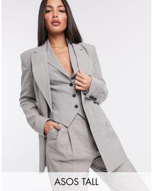 ASOS Gray Asos Design Tall Mansy 3 Piece Suit Blazer