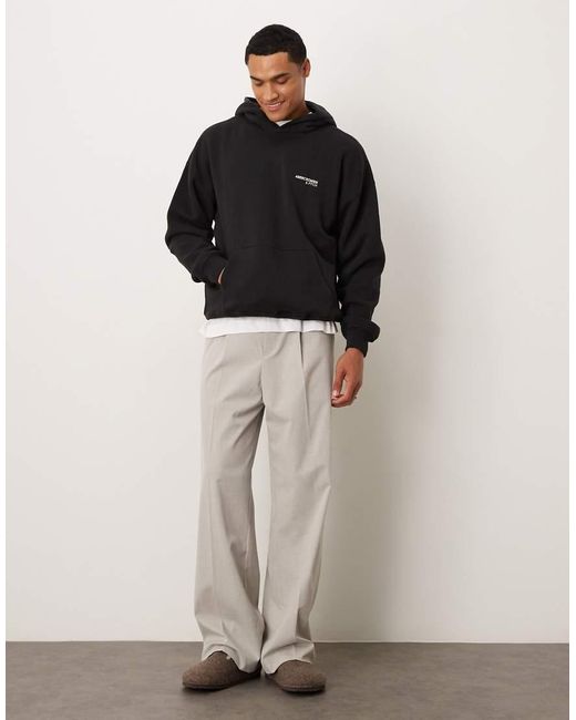 Abercrombie & Fitch Black Chest Logo Front Pocket Hoodie for men