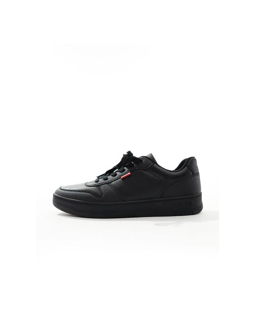 Levi's Black Drive Leather Trainer With Logo for men