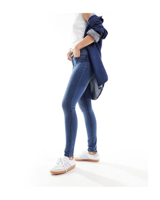 Vero Moda Blue Tanya Mid Rise Skinny Jeans
