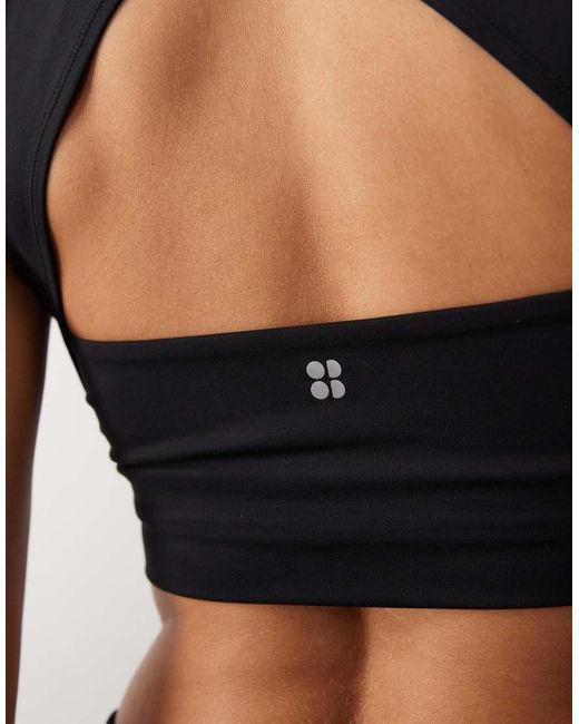 Sweaty Betty Black All Day Wrap Longline Bra