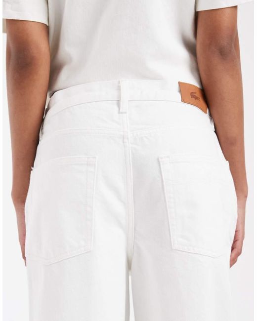 Lacoste White Paper Bag Straight Leg Jeans