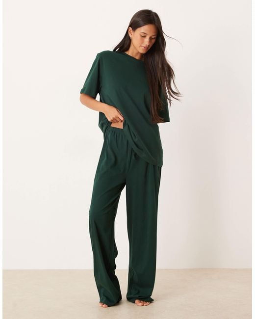 ASOS Green Mix & Match Cotton Pyjama Trouser
