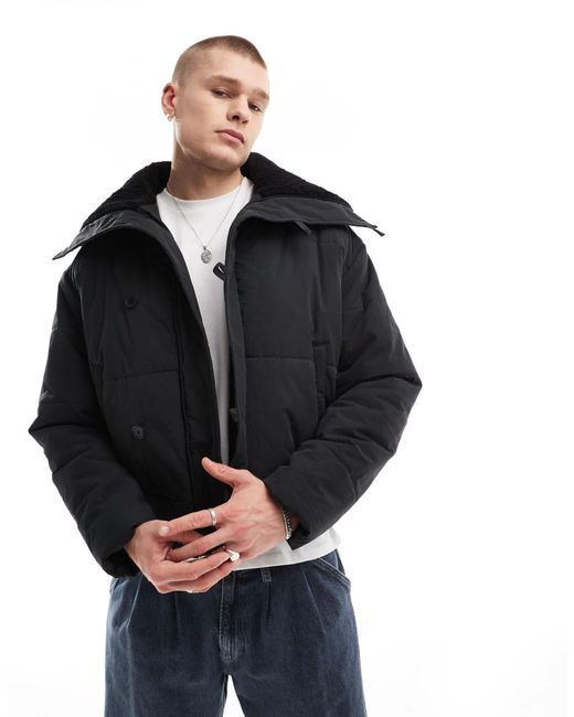 ASOS Black Utility Puffer Jacket for men