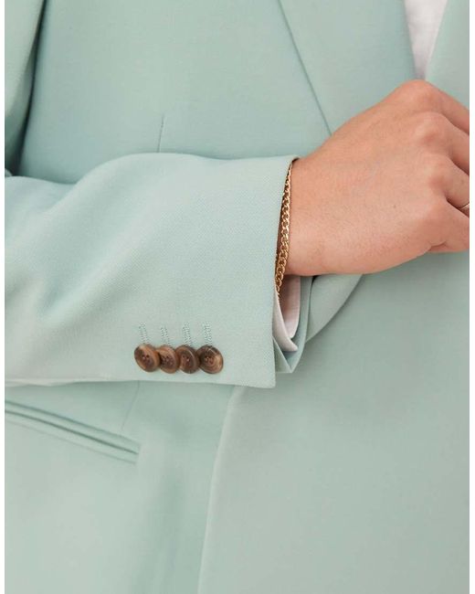 Giacca Da Abito Doppiopetto Vestibilità Classica di ASOS in Green da Uomo