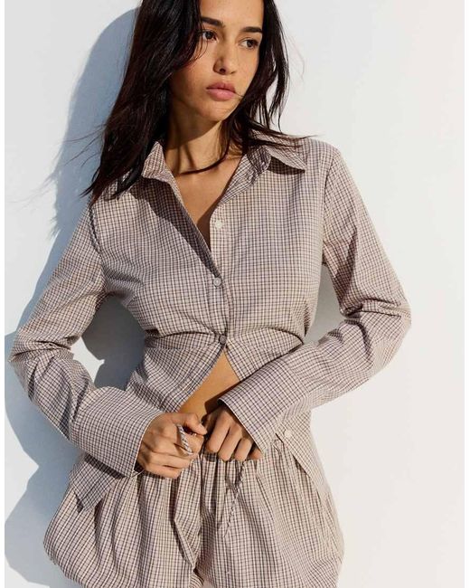 Bershka Black Fitted Long-sleeved Shirt
