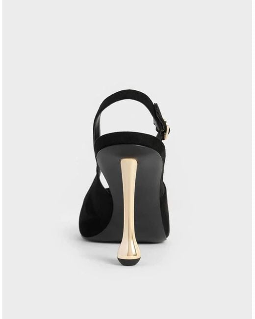 Charles & Keith Multicolor Faux Suede Sculptural-Heel Pointed Pumps