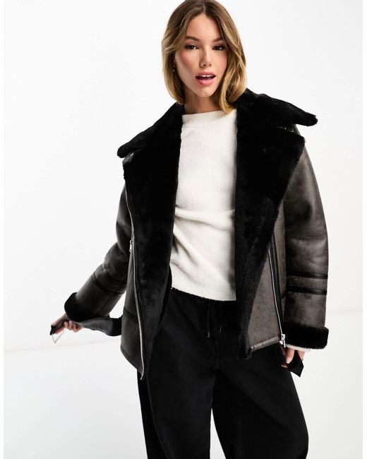 Miss Selfridge Black – pilotenjacke