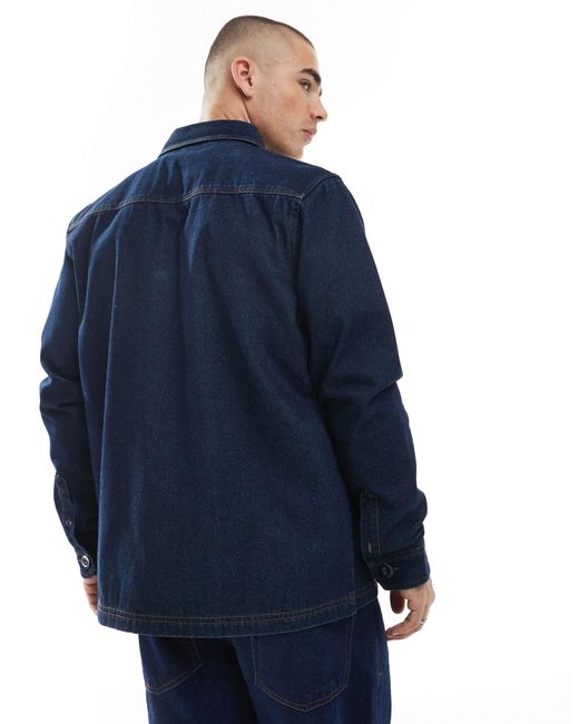 Threadbare Blue Denim Shacket for men