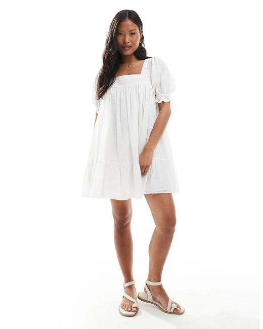 Miss Selfridge White Voile Smock Dress