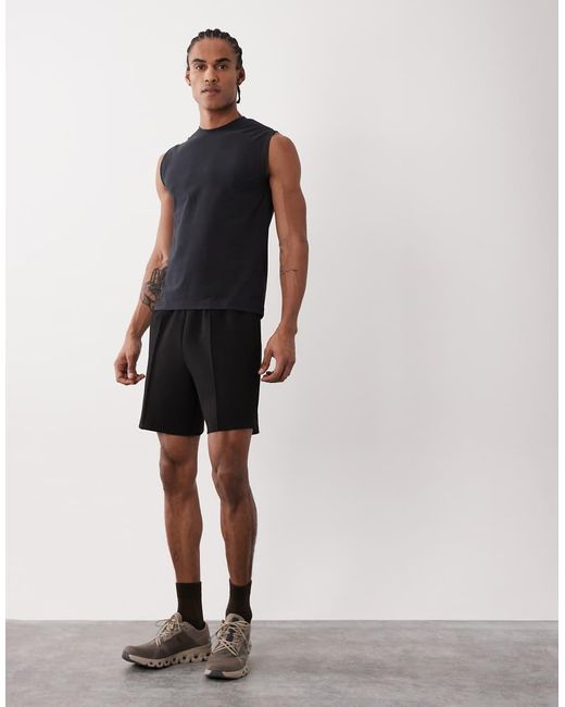 4505 Blue Shrunken Muscle Fit Cotton Tank With Quick Dry Finish for men