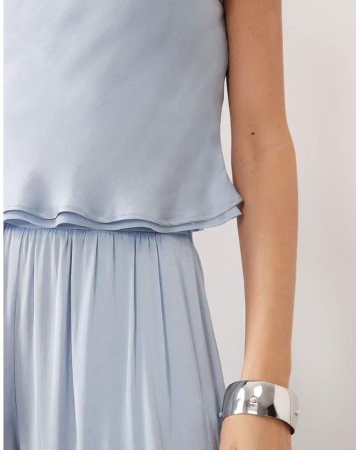 Mango Blue Azur Flowy Bandeau Top