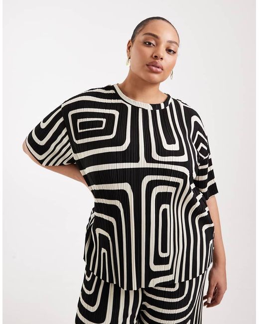 ONLY Black Plisse Top Co-Ord