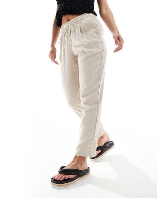 Vero Moda Natural Linen Blend Tapered Trouser