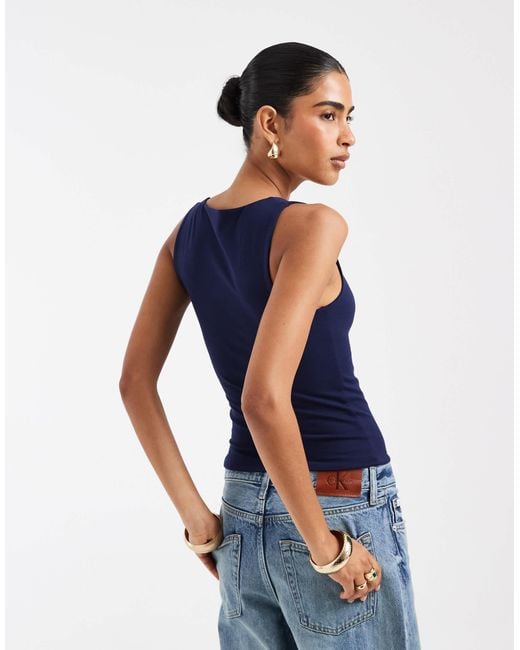 ASOS Blue Double Layer Square Neck Vest