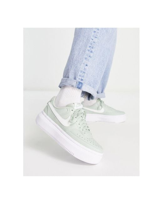 Nike White Court Vision Alta Leather Platform Sneakers