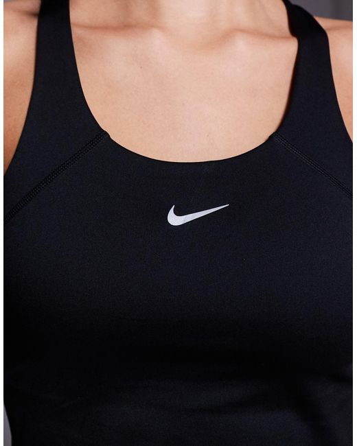 Nike Blue Nike Running Tempo Dri-Fit Medium Support Longline Sports Bra