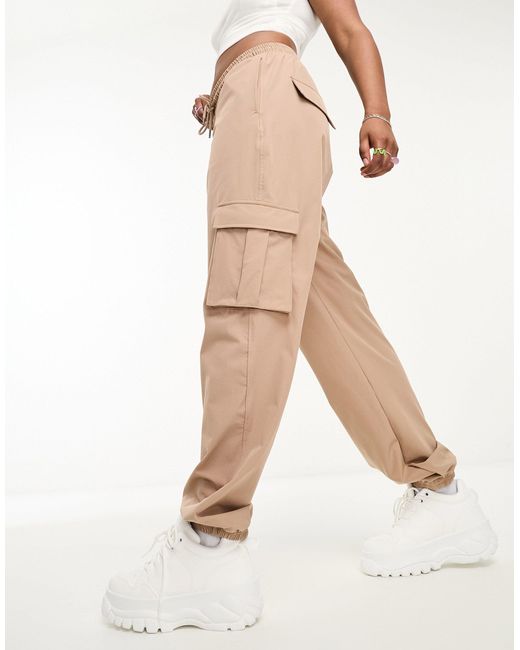 Noisy May Natural Cargo Trousers With Pocket Details