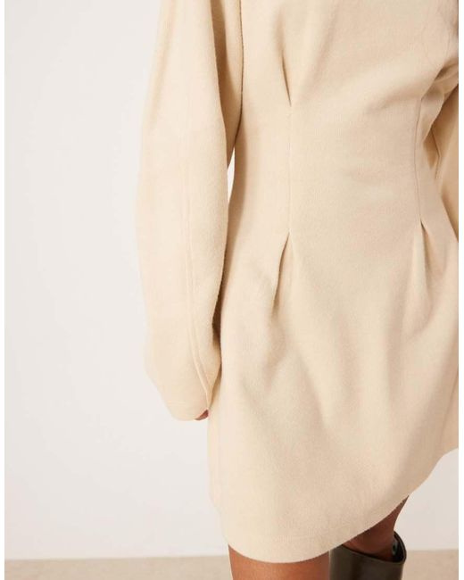 ASOS Natural Supersoft Cinched Waist Mini Dress