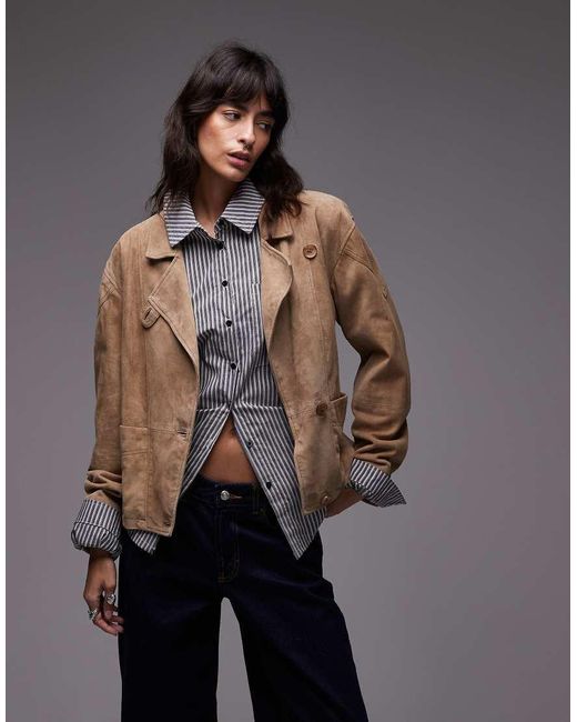 Urbancode Natural Suede Drop Arm Slouchy Jacket