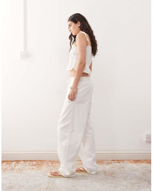 Reclaimed (vintage) Baggy Jeans Met Wijde Pijpen En Koord in het Natural