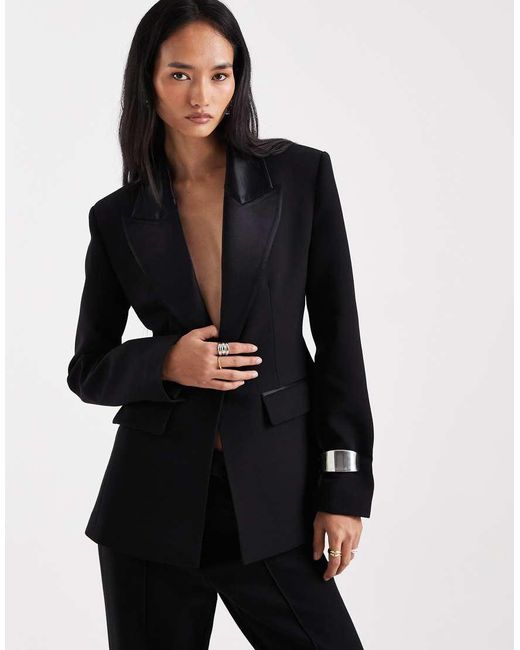 ASOS Black Occasion Tux Cinched Waist Blazer Co-ord