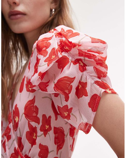TOPSHOP Red – mini-freizeitkleid