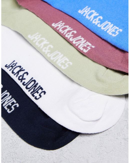 Jack & Jones White 5 Pack Sports Socks for men