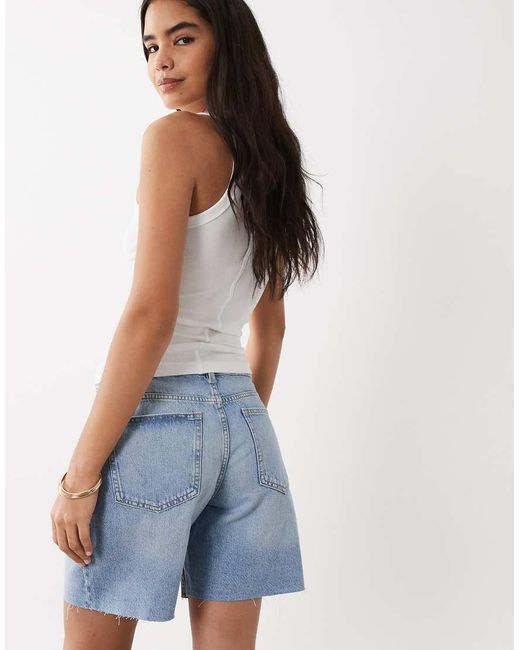 Mango Blue 100% Cotton Denim Bermuda Short