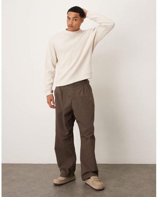 Mango Natural Compact Knit Mock Neck Jumper for men